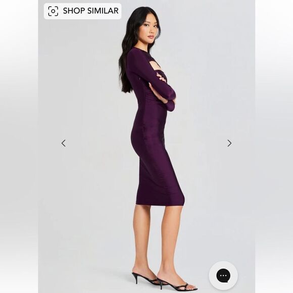 NWT SER.O.YA Kepla eggplant midi Dress cut out bodycon Retrofete Sz M - Picture 5 of 12